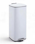 30L Colored Stainless Steel Step‑On Trash Can (White)