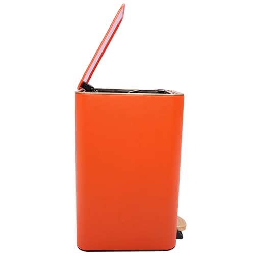 Bathroom Trash Can with Lid (Orange)