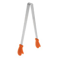 Mini Food Tongs 5.5" Gloves Shape Stainless Steel with Silicon Tips Small Cooking Tongs Kitchen Food Tongs Serving Tongs for Cooking Grilling BBQ Barbecue Kitchen (Orange)