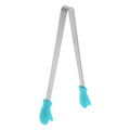 Mini Food Tongs 5.5" Gloves Shape Stainless Steel with Silicon Tips Small Cooking Tongs Kitchen Food Tongs Serving Tongs for Cooking Grilling BBQ Barbecue Kitchen (LightBlue)