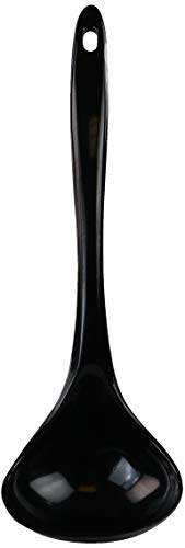 Melamine Soup Ladle Kitchen Utensil (10.5 inch Long, One Piece / Black)