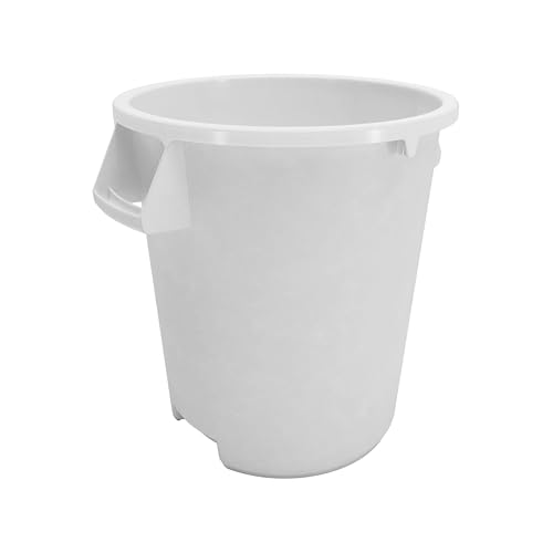 Bronco Waste Container Trash Container (White / 10 Gallons, (Pack of 1))