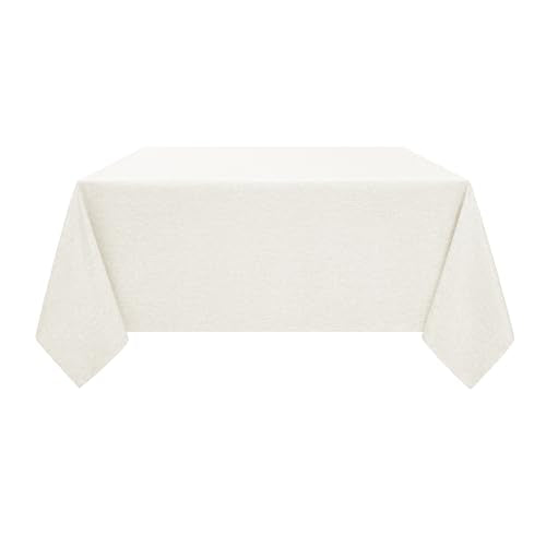 Faux Linen Square Tablecloth for Dining Room (Ivory / 52" x 52" (Square))