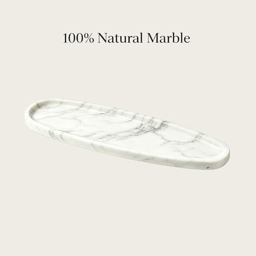 Natural Marble Vanity Tray (White)