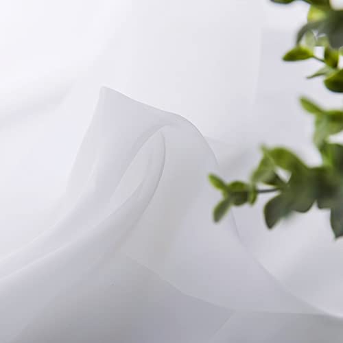 2 Panels Kitchen Tiers Half Window Sheer Curtains 29 X 24 Inch White (White / 29"W x 24"L (Pack of 2))