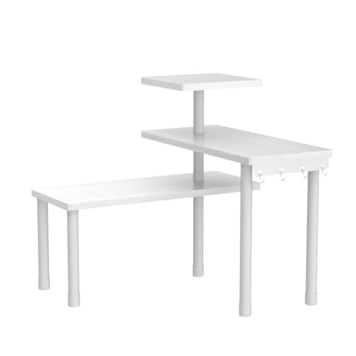 3 Tier Bathroom Countertop Corner Shelf Organizer (White)
