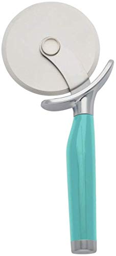 Classic Pizza Wheel with Sharp Blade For Cutting Through Crusts (Aqua Sky / 9-Inch / Pizza Wheel)