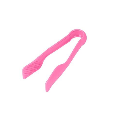 3 Piece Plastic Tong Set (Dark Red, Red, Pink)