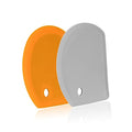 Silicone Dough Scraper with Metal Core Flexible Bowl Scraper Bread Baking (Gray & Orange)