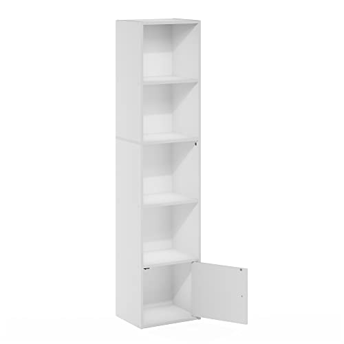 LUDER Book Shelf (White / 5-Cube with Cabinet)