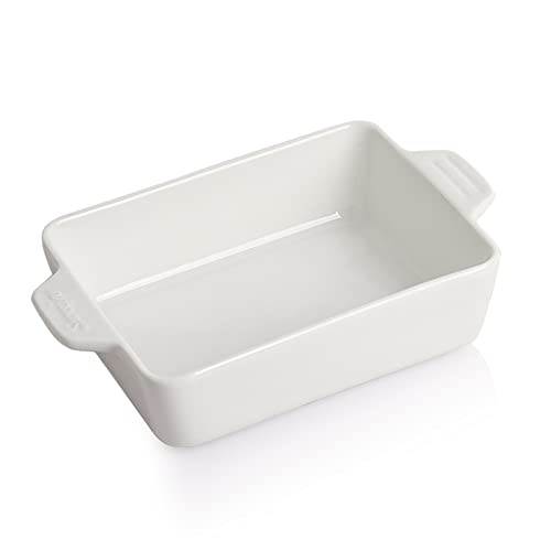 Sweejar Ceramic Baking Dish (White / Rectangle 6.5 x 4.9IN)