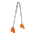 Mini Food Tongs 5.3" Heart Shape Stainless Steel with Silicon Tips Small Cooking Tongs Kitchen Food Tongs Serving Tongs for Cooking Grilling BBQ Barbecue Kitchen (Orange)