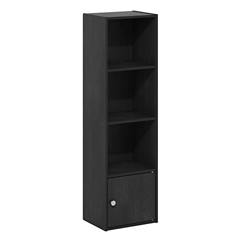 Luder Shelf Bookcase with 1 Door Storage Cabinet (Blackwood / 4-Cube with Cabinet)