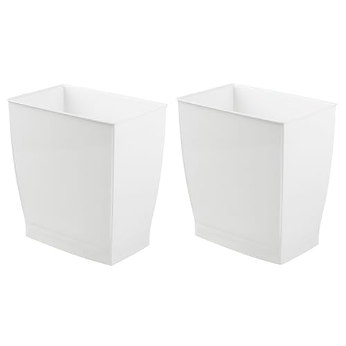 Small Plastic Bathroom Trash Can (White / Pack of 2)