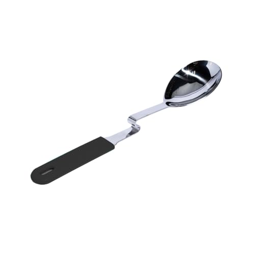 Stainless Steel Spoon with Silicone Grip & Pot Hook (Charcoal / Spoon 1-Pack)