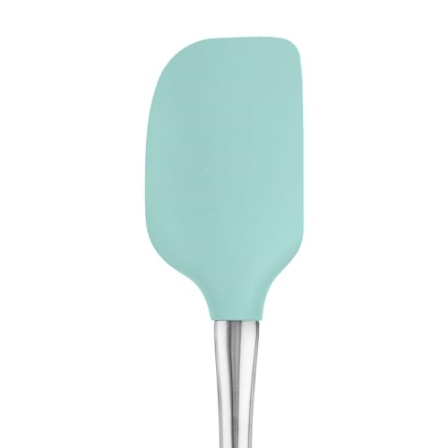 Flex Core Silicone Spatula Metal Handle for Scraping Bowls Mixing and Baking (Aqua / Spatula)