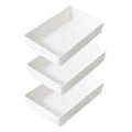 3 Pack White Plastic Drawer Organizer Tray Cutlery Utensil Makeups Drawer Organizers 9" X 6" (3 Pack 9"x6" White Plastic)