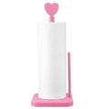 Valentines Day Pink Heart Paper Towel Holder Cute Heart Wooden Paper Towel Holder Pink Bathroom Countertop Accessories Kitchen Roll Stand Organizer Standing Apartment Decor Housewarming Gift (Heart)
