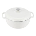 Enameled Cast Iron Dutch Oven Pot with Lid (Matte White / 7.3-Quart)