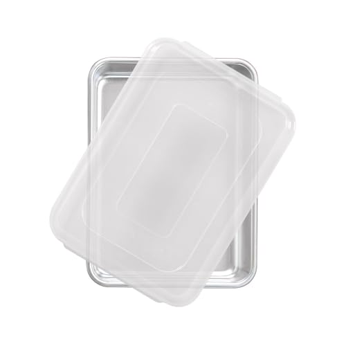 Natural Aluminum Commercial Cake Pan with Lid (9 x 13 / Rectangle Pan with Lid)