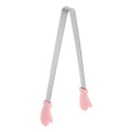 Mini Food Tongs 5.5" Gloves Shape Stainless Steel with Silicon Tips Small Cooking Tongs Kitchen Food Tongs Serving Tongs for Cooking Grilling BBQ Barbecue Kitchen (Pink)