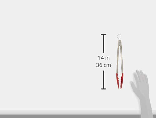 12 Inch Silicone Locking Tongs (Red / 12-Inch)