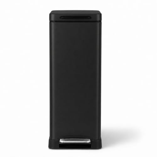 12 Gallon Kitchen Trash Can with Slim Fit Design (Black)