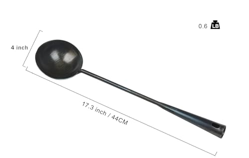 ZhenSanHuan HandMade Carbon Steel Wok Ladle Tool Utensils (Ladle / 40CM/15.7'')