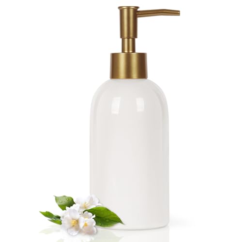 14OZ Ceramic Soap Dispenser Bathroom (White)