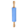 Silicone Rolling Pins for Baking 12 Inch Wooden Handle Non Stick Rolling Pin Small Roller Playdough Rolling Pins for Dough Pizza Pastry Fondant Kitchen (Blue / 31cm x 4.2cm)