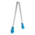 Mini Food Tongs 5.5" Gloves Shape Stainless Steel with Silicon Tips Small Cooking Tongs Kitchen Food Tongs Serving Tongs for Cooking Grilling BBQ Barbecue Kitchen (Blue)