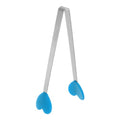 Mini Food Tongs 5.3" Heart Shape Stainless Steel with Silicon Tips Small Cooking Tongs Kitchen Food Tongs Serving Tongs for Cooking Grilling BBQ Barbecue Kitchen (Blue)