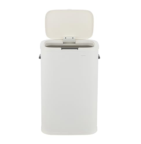 Tammi 14.5 Gal Slim Push Button Trash Can (Cotton White)