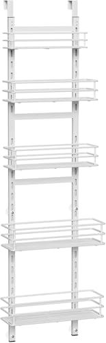 5 Tier Narrow Pantry Door Organizer (White-5)