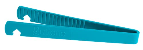 Toaster Tongs With Oven Rack Hook (Aqua)