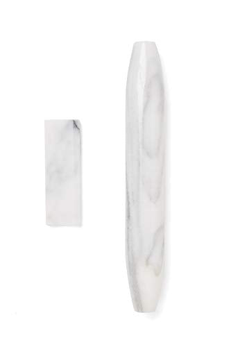 Marble French Rolling Pin and Base (2 x 12 x 2 inches / White)
