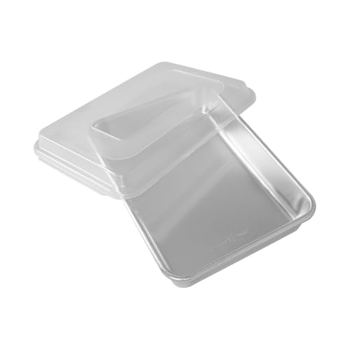 Natural Aluminum Commercial Cake Pan with Lid (9 x 13 / Rectangle Pan with Lid)