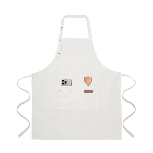 Art Aprons for Women Painting Pottery Baking (White)