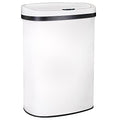 13 Gallon Stainless Steel Trash Can with Lid (Stainless Steel / White)