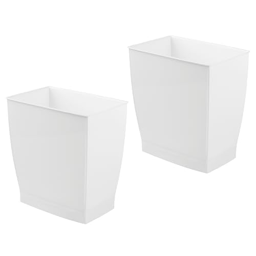 Small Plastic Bathroom Trash Can (White / Pack of 2)