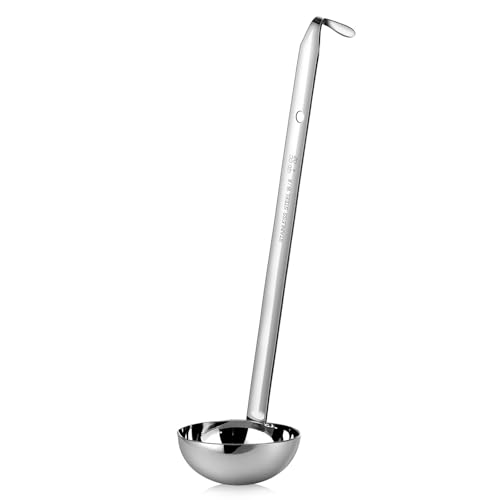 1 Pieces Stainless Steel Ladles with Pouring Rim Long Handle (4 oz)