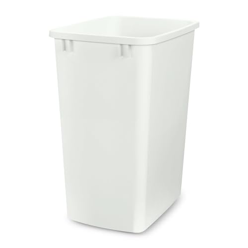 Double Pullout Garbage Trash Cans for Kitchen Cabinets (1 Pack / White)