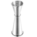 Double Cocktail Jigger for Bartending (Rolled Edge-1oz/2oz-1PC / Frosted Silver)