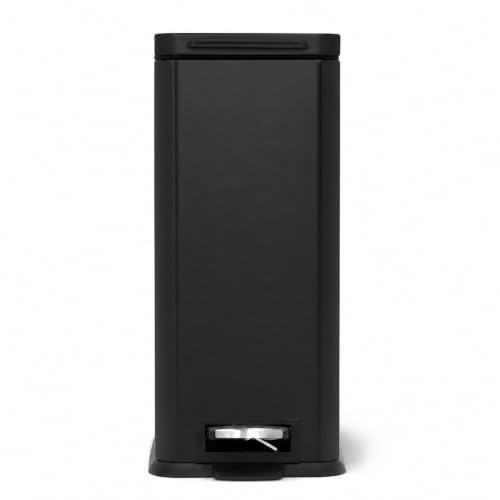 8 Gallon Kitchen Trash Can with Slim Fit Design (Black / Solid)
