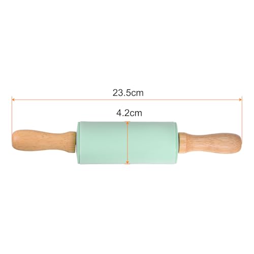 Silicone Rolling Pins for Baking 9.25 Inch Non (Aquamarine / 23.5cm x 4.2cm)