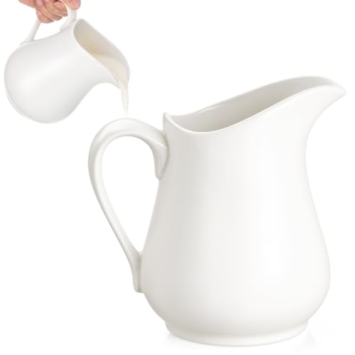 1 Pcs 32 oz Ceramic Creamer Pitcher with Handle (32 oz)