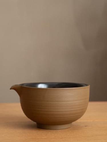 Matcha Whisk Set with Handmade Ceramic Bowl & Matcha Set (Matte Oak Brown)