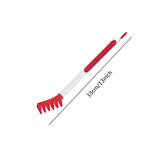 Large 13" Red Stainless Steel Pasta Tong with Silicone Tips