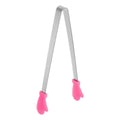 Mini Food Tongs 5.5" Gloves Shape Stainless Steel with Silicon Tips Small Cooking Tongs Kitchen Food Tongs Serving Tongs for Cooking Grilling BBQ Barbecue Kitchen (RoseRed)