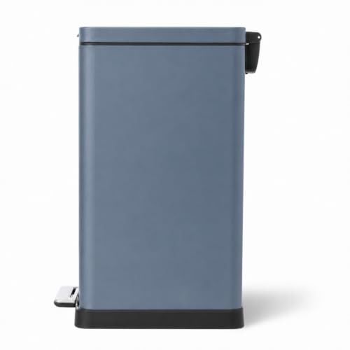 12 Gallon Kitchen Trash Can with Slim Fit Design (Blue)